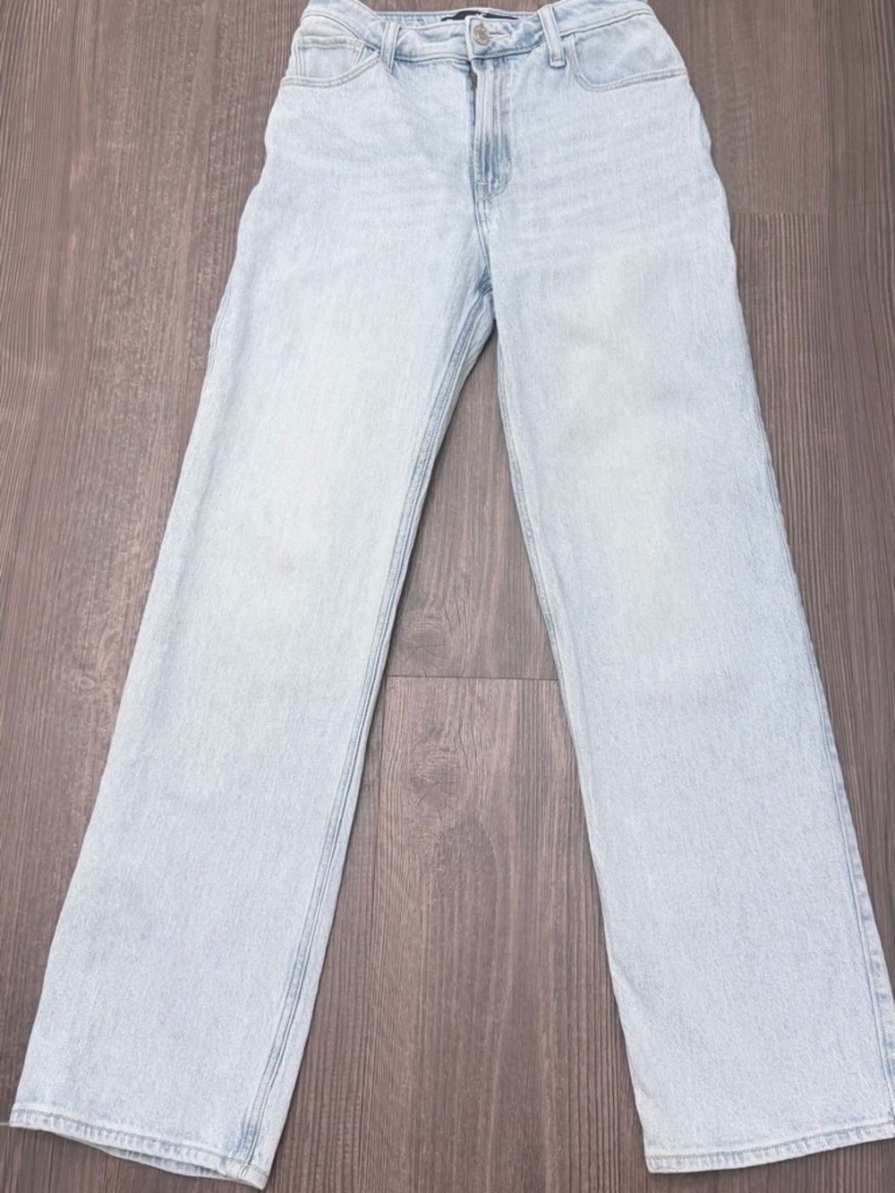 Hollister Ultra High Rise Dad Jeans Light Wash Straight Leg Vintage Stretch W25 - Picture 2 of 9